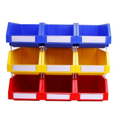 China Cuadro de almacenamiento de piezas apilables de plástico de color personalizado para la organización de almacenes en venta
