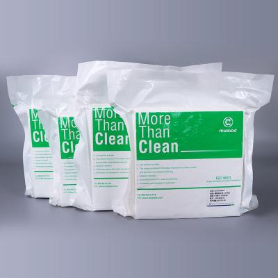 China 4x4 Inch Cleanroom Microfiber Wipes 180Gsm Class 1000 Disposable Rags For Cleaning 400Pcs Bags for sale