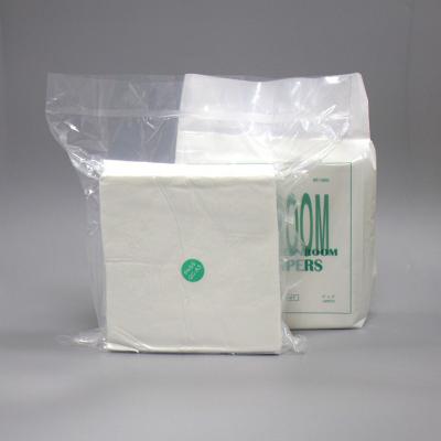 China Laser Cut Cleanroom Microfiber Wipes 4x4 400pcs 105g Polyester Knit Cloth for sale