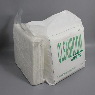 China 6 Inch Cleanroom Polyester Wiper Vacuum Packaging Absorbent Soft Cleaning Wipes for sale