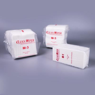 China Lint Free Polyester Nonwoven Cleanroom Wipes 35gsm Polyester Wiper for sale