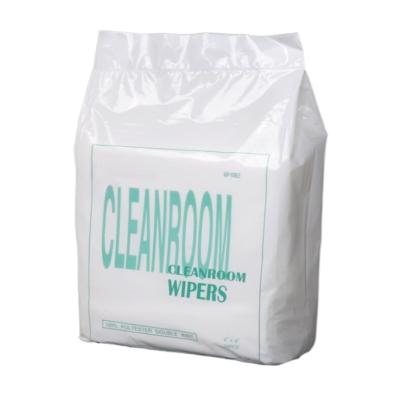 China 100% Polyester 110gsm Lint Free Disposable Cloths 9x9 Class 100 Anti Static Wipes for sale