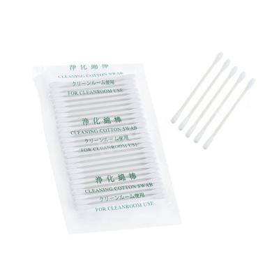 China Double Sharp Head Industrial Cotton Swabs Lint Free Paper Stick Cotton Cleaning Swab for sale
