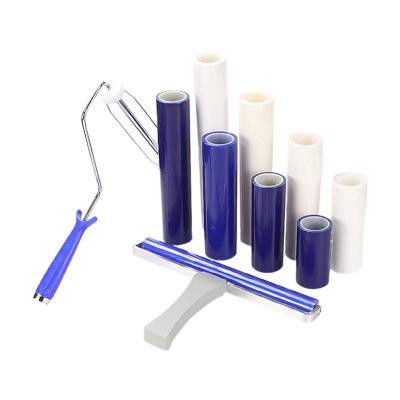 China Blue PE Cleanroom Sticky Roller High Quality PCB Lint Roller Cleaner for sale