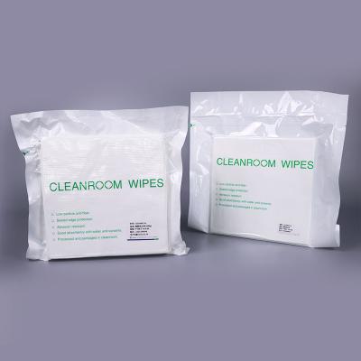 Chine Le Cleanroom stérile de deux plis essuie le polyester tricotent les chiffons humides non pelucheux de filament continu à vendre
