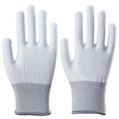中国 白いPUのコーティングのクリーンルームの手袋反静的なESDの仕事のミトン カーボン繊維の安全熱い販売 販売のため