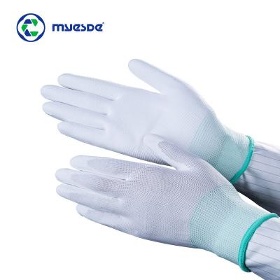 China Los guantes antiestáticos ESD del recinto limpio de la tela hicieron punto precio barato de los guantes del trabajo en venta