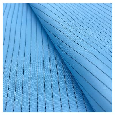 Cina 5mm Stripe Antistatic ESD Fabrics 99% Polyester 1% Conductive Carbon Fiber in vendita