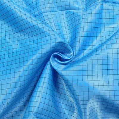 中国 5mm Square Grid Antistatic ESD Fabrics Material For Lab Coats Apron 販売のため