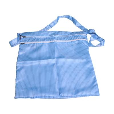 China Three Layers Ziplock Blue Anti-static Lint Free Anti Static ESD Polyester Cleanroom Bag With Zipper for sale