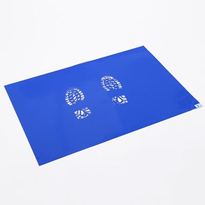 China Entrance Door Dust Clean Pad 18*36inch Blue White 30 layer 3.5C Cleanroom Hot Antibacterial Sticky Mat for sale