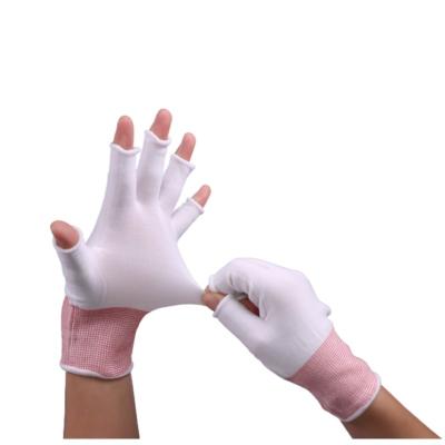 中国 Low Lint Half Finger Clean Room Glove Liners Ultra Thin And Breathable 販売のため