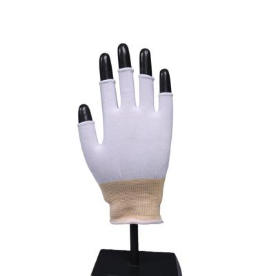 China Sterile Ambidextrous Cleanroom Half Finger Nylon Glove Liners Lint Free for sale