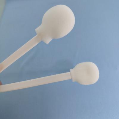 China Cleanroom Long Handle Round Head Solvent Clean Tips Swabs Disposable Sterile Sponge Tipped Swab for sale