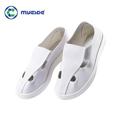 China esd protection shoes Pu White blue Shoes Anti-static Esd Pu Esd Cleanroom Shoes With 4 Holes Welcro cleanroom esd shoes for sale