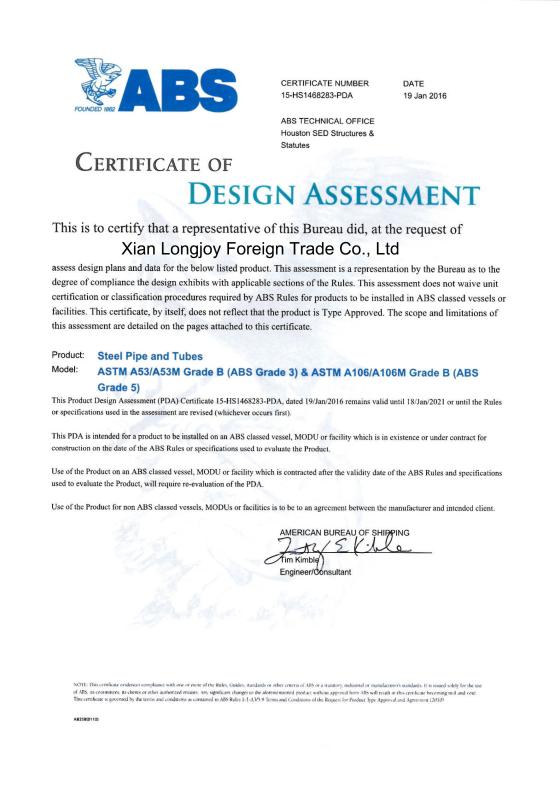 ABS certification - Xi'an Longjoy Foreign Trade Co.,Ltd