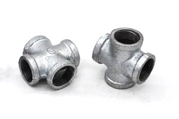 China Galvanized Cross Black Malleable Cast Iron Pipe Fittings for sale