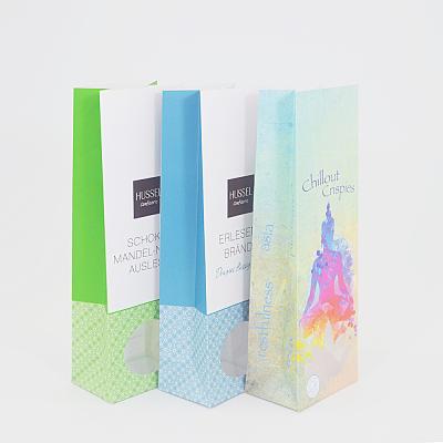 China Candy Recycled Paper Bag Oil Proof Food Takeaway Bag With Transparent Window for sale