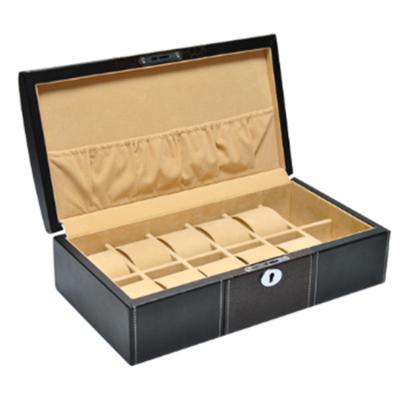 China Personalized Stainless Steel Lock Jewellery Packaging Boxes 12 Slots Leather Box for sale