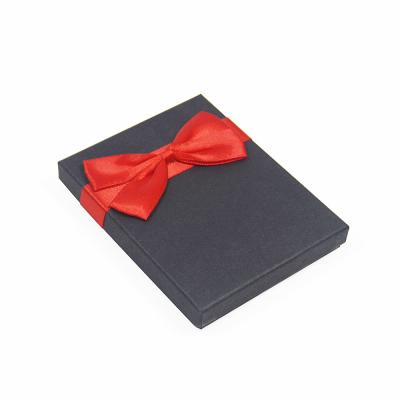 China Black Luxury Wedding Invitation Packaging Cardboard With Red Butterfly Knot for sale