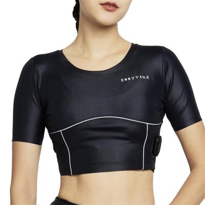 China OEM de ciclagem da camisa da luva curto preta de nylon do terno do corpo do EMS do tamanho de SML aceitável à venda