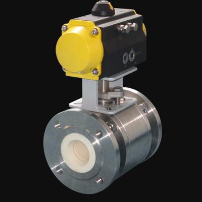 China Air Actuated Ceramic Lined Ball Valves Quarter Turn Actuator for sale
