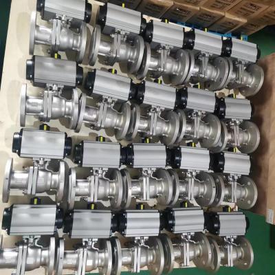 China Anodized Socket Weld Pneumatic On Off Valve With Limit Switches Horizontal Pneumatic Actuators for sale