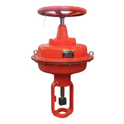 China Piston operated valve actuators  use air pressure or natural gas  provide force  to open, close and control rising stem for sale