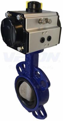 China Pneumatic Cylinder Operated Butterfly Valve , Metal Seated Butterfly Valve  Air Flow Control for sale