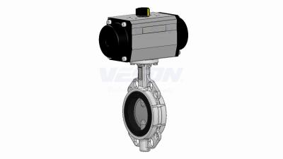 China Wafer Type Air Actuated Butterfly Valve With Double Acting Or Spring Return Function for sale