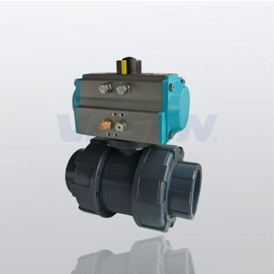 Chine Robinet à tournant sphérique actionné pneumatique du TU, valve de contrôle de la pression pneumatique longtemps utilisant la vie à vendre