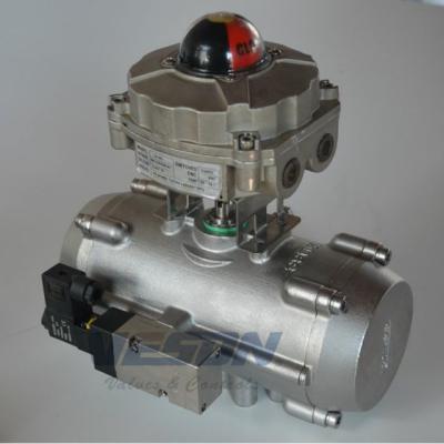 China Stainless Steel Spring Return Valve Actuator , Air Operated Actuator 2~8 Bar Pressure for sale