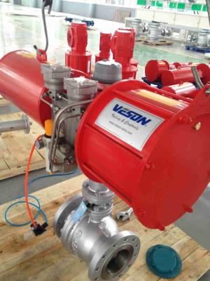 China Red Heavy Duty Emergency Shutdown Valve / Pneumatic Flow Control Valve Fast Action for sale