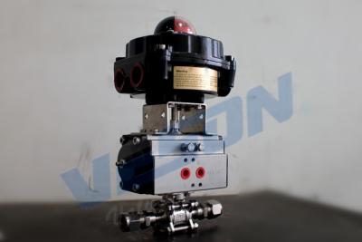 China Válvula de controlo aéreo pneumática da indústria médica/válvula de bola de aço inoxidável sanitária à venda