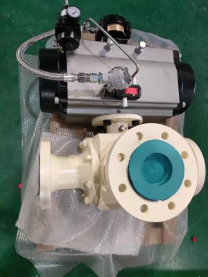 China Pneumatic Three Way Pipeline Ball Valve T Type Air Actuated Ball Valve for sale
