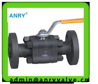 China Flanged RF Forged Steel Ball Valve  F304 F316  800lbs 1500lbs 3 Pieces for sale