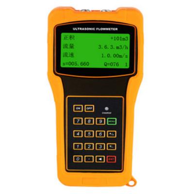 China RS232 Digital Handheld Ultrasonic Flow Meter With 4 Line Large Screen LCD for sale