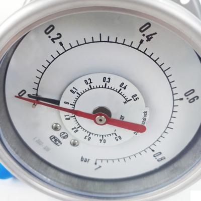 China Stainless Steel Differential Pressure Gauge Double Pointer Manometer for sale