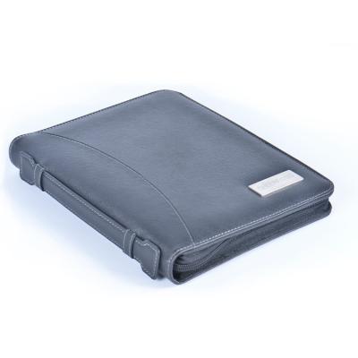 China Portable Waterproof Binder Leather Business Padfolio Mobile Power Notebook for sale
