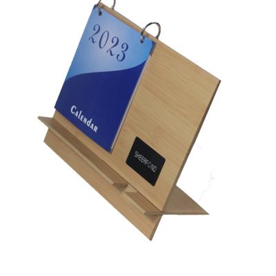 China Printing Custom 365 Day Calendar , Wooden Desk Calendar With Wireless Charger for sale