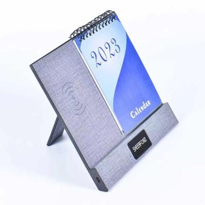 China 2024 Creative Wireless Charging Calendar Multifunctional PU Leather for sale