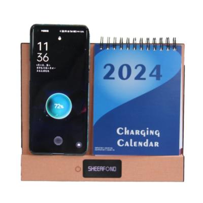 China Table Top Creativity Wireless Charging Calendar New Style 2024 Custom Print for sale
