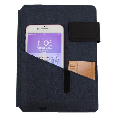 China Custom Print Logo Hardcover Soft Pu Leather Wireless Charging Notebook With Usb for sale