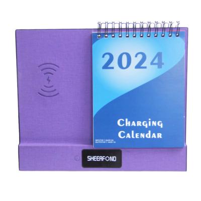 China High Quality Customized 2024 Mini  Art Digital Desk -365-Day-Charging Wireless Charger Calendar for sale