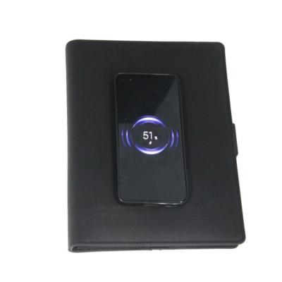 中国 Personalised Gift Custom Rechargeable Multifunctional Business Luxurious Pu Leather Wireless Charging Notebook 販売のため