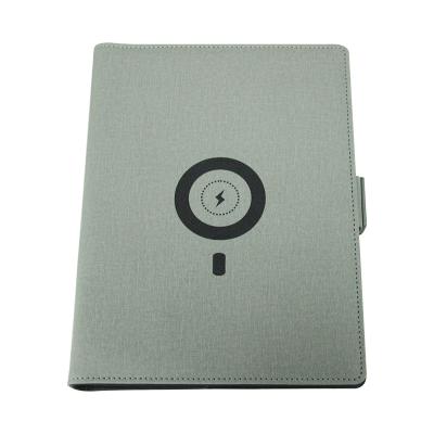 中国 Customized Print Wholesale Luxury Business Smart Hardcover Pu Leather Loose Leaf Wireless Charging Notebook 販売のため