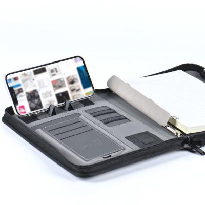 Китай High End Leather Hardcover Luxurious Customized Logo Multifunctional Travel Personalised Wireless Charging Notebook продается