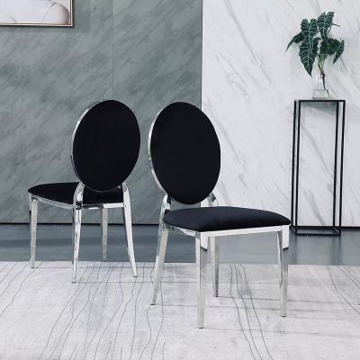 China Luxury Modern SS Dining Chairs Fleece / PU Seat With Backrest for sale