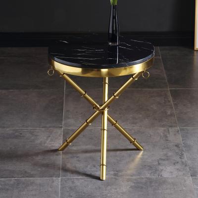 China 0.55 M High Stainless Steel Marble Circular Sofa Side / END Table for sale