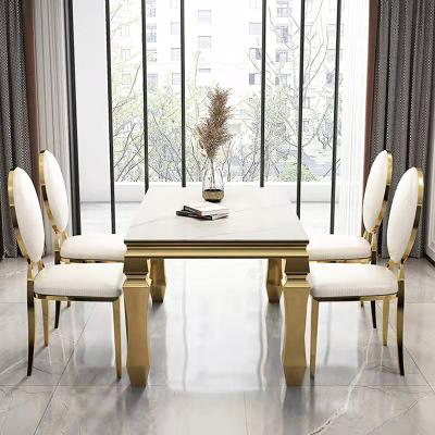 China Rectangular Square Marble Apartment Dining Tables Seating Capacity 4-8 for sale